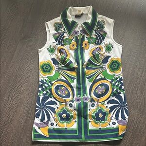 Vibrant Floral Sleeveless Blouse
